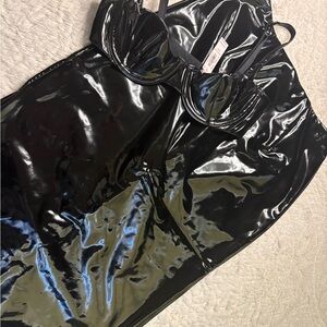 Black two piece Dress with Strappy Top